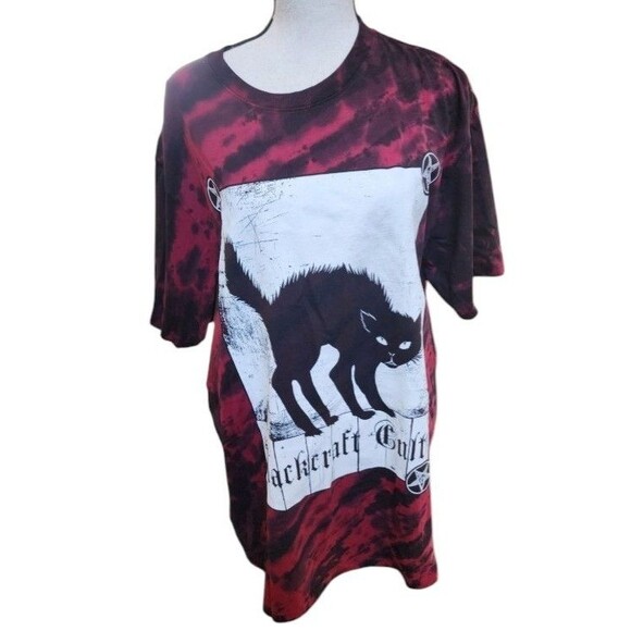 Blackcraft Cult 'Scaredy Cat' Tie-Dye 'Sabo Tabby' Tee Size L Goth Punk Occult